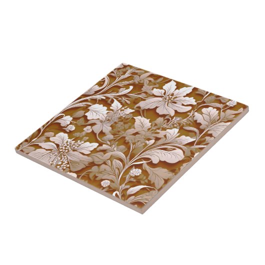 Carreau Terracotta Burnt Orange Boho botanique moderne (Côté)