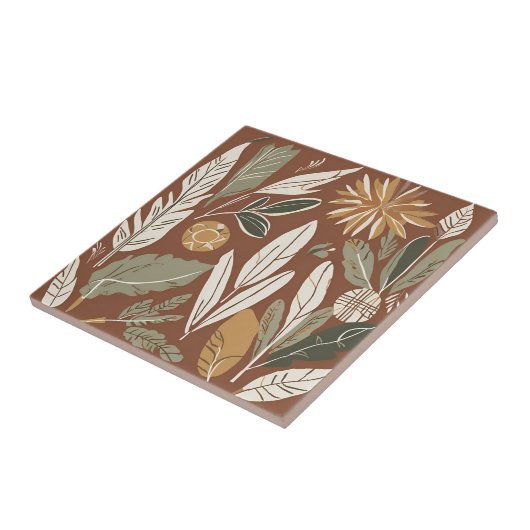 Carreau Terracotta Fleur sauvage Rustic Boho Décor Printem (Côté)