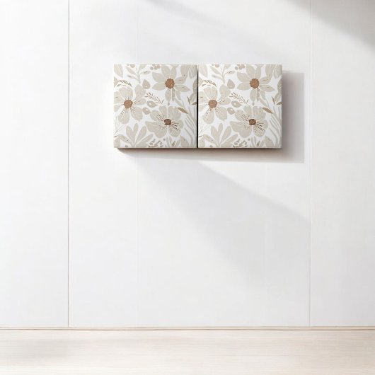 Carreau Terracotta Fleur sauvage Rustic Boho Décor Printem