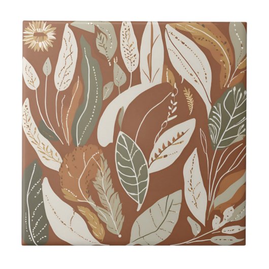 Carreau Terracotta Fleur sauvage Rustic Boho Décor Printem (Devant)