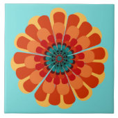 Carreau Terracotta & Fleur Turquoise (Devant)