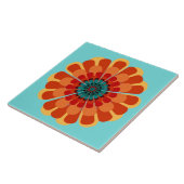Carreau Terracotta & Fleur Turquoise (Côté)