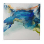 Carreau Terrain Abstrait - Bleu<br><div class="desc">Terrain Abstrait II par Sisa Jasper. Forme indéniable faite de bleus profonds,  de verts et de couleurs d'accent.</div>