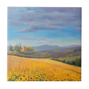 Carreau Terrain de tournesol en Toscane