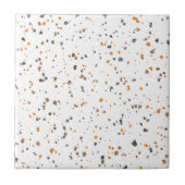 Carreau Terrazzo Brown blanc orange moderne (Devant)