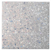 Carreau Terrazzo Gris Blanc Pastel Minimal Pierre Moderne (Devant)