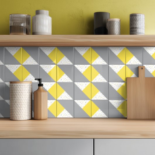 Carreau Terrazzo gris jaune moderne