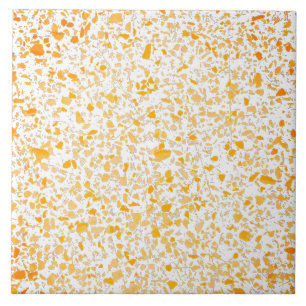 Carreau Terrazzo Jaune Orange Blanc Minimal Pierre Moderne