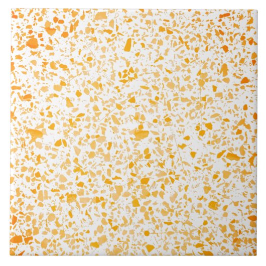 Carreau Terrazzo Jaune Orange Blanc Minimal Pierre Moderne (Devant)
