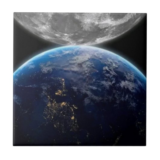 Carreau Terre et Lune de l'espace" (Devant)