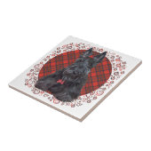 Carreau Terrier Écossais sur Tartan (Côté)