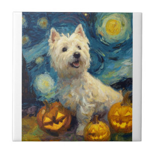 Carreau Terrier West Highland Chien Mignon Halloween Jack