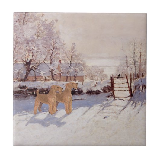 Carreau Terriers Irlandais en Hiver (Devant)