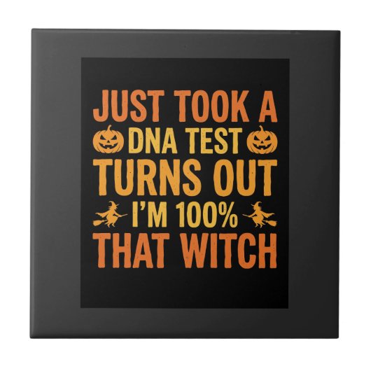 Carreau Test ADN de sorcière d'Halloween Design drôle (Devant)