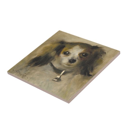 Carreau Tête d'un chien, 1870 (huile sur la toile) (Côté)