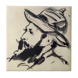 Carreau Tête d'un homme par Claude Monet,