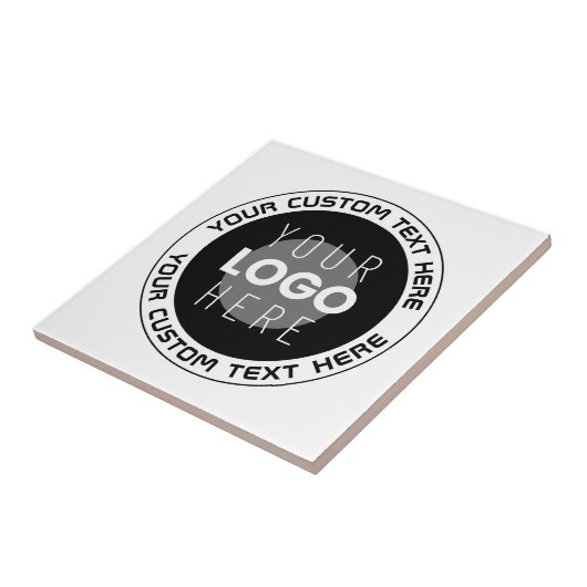 Carreau Texte circulaire modifiable & logo remplaçable | N (Côté)