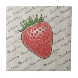 Carreau Texte de fond élégant et scriptueux Fraise