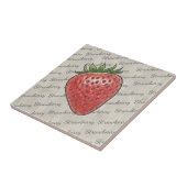 Carreau Texte de fond élégant et scriptueux Fraise (Côté)