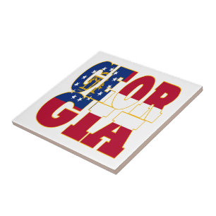 Carreau Texte du drapeau de l'État de Géorgie