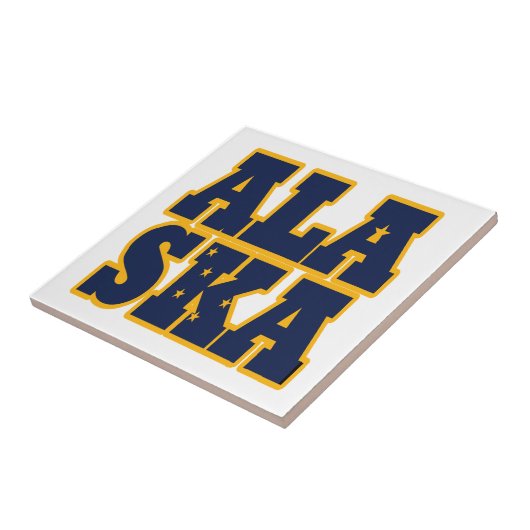 Carreau Texte du drapeau de l'État de l'Alaska (Côté)