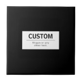 Carreau Texte modifiable moderne en gras | Noir & Blanc (Devant)