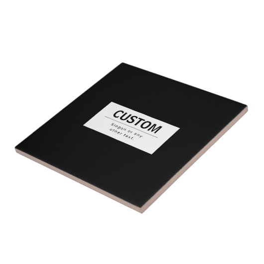 Carreau Texte modifiable moderne en gras | Noir & Blanc (Côté)