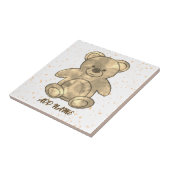 Carreau Texte personnalisé de l'ours en peluche (Côté)