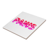 Carreau Texte personnalisé des pattes de chien (Côté)