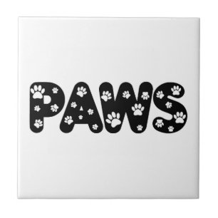 Carreau Texte personnalisé des pattes de chien