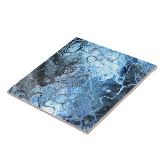 Carreau Texture Abstraite de fluide de glace en marbre ble (Côté)