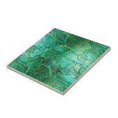 Carreau Texture craquée dans les tons vert et turquoise (Côté)