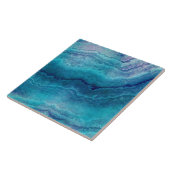 Carreau Texture de l'Agate vert de la mer bleue (Côté)