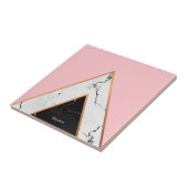 Carreau Texture de marbre avec les lignes d'or (Côté)