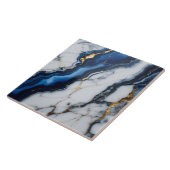 Carreau texture de marbre blanc bleu motif doré luxe (Côté)