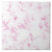 Carreau Texture de Marbre blanc et rose chic moderne (Devant)