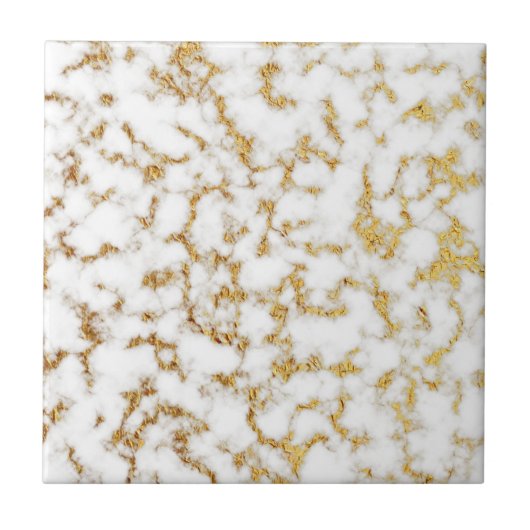 Carreau Texture de marbre d'aluminium d'or (Devant)