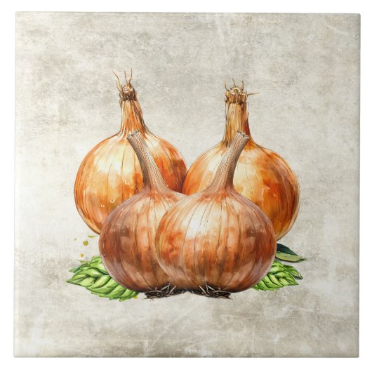 Carreau Texture fausse oignon rustique aquarelle (Devant)