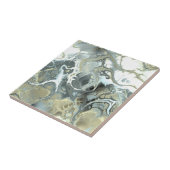 Carreau Texture fluide de pierre de marbre gris et or abst (Côté)