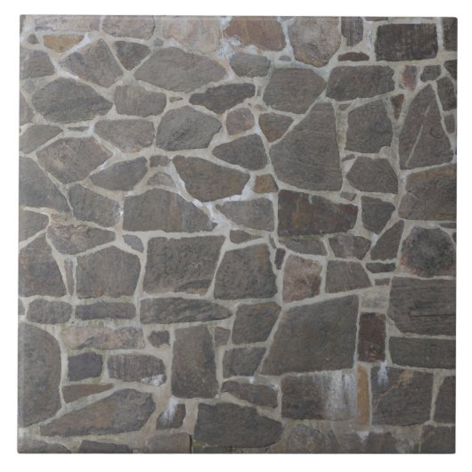 Carreau Texture grise de mur en pierre (Devant)