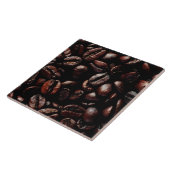 Carreau Texture rôtie de grains de café de brun foncé (Côté)