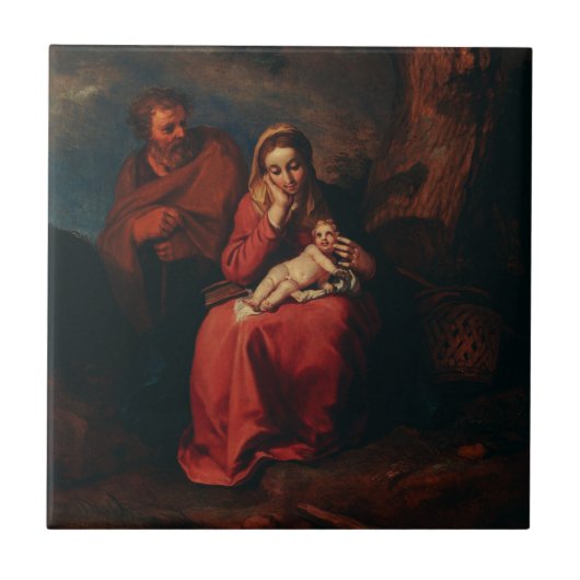 Carreau The Flight into Egypt by Abraham Bloemaert (Devant)