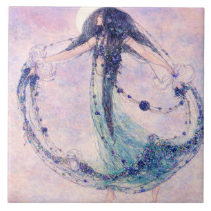 Carreau The Moonchild Retro Art Nouveau par Jessie M King