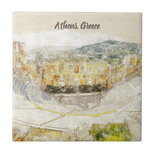 Carreau théâtre antique d'Hérodion, Athènes, Grèce