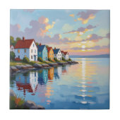 Carreau Thème côtier | Maisons de plage sur la baie (Devant)