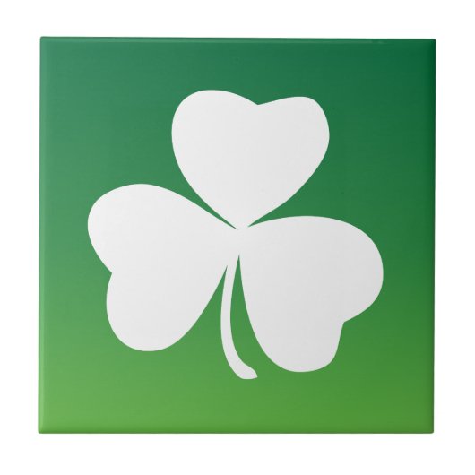 Carreau Thème irlandais de vert de trèfle (Devant)