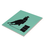 Carreau Thème Rodéo Cowgirl Barrel Racine Silhouette (Côté)