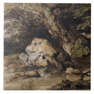 Carreau Thomas Gainsborough un paysage accidenté avec