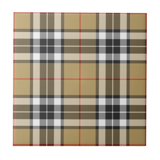 Carreau Thomson Camel Clan Chasse Tartan Plaid (Devant)