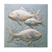 Carreau Three Fish Opalescent Bas Relief D1221 (Devant)